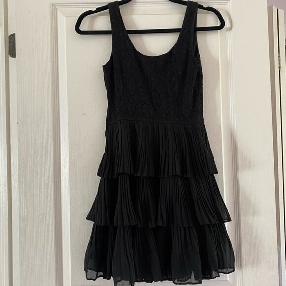 black Ruffled Mini Dress Sleeveless Size XS - Picture 5 of 10